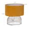 Hello Honey® 14" Modern Table Lamp with Glass Base & Mustard Yellow Velvet Shade